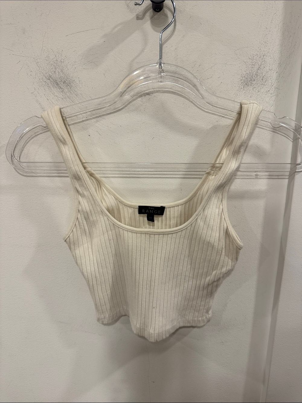 The Range Ribbed Cream Cropped Tank - Women
